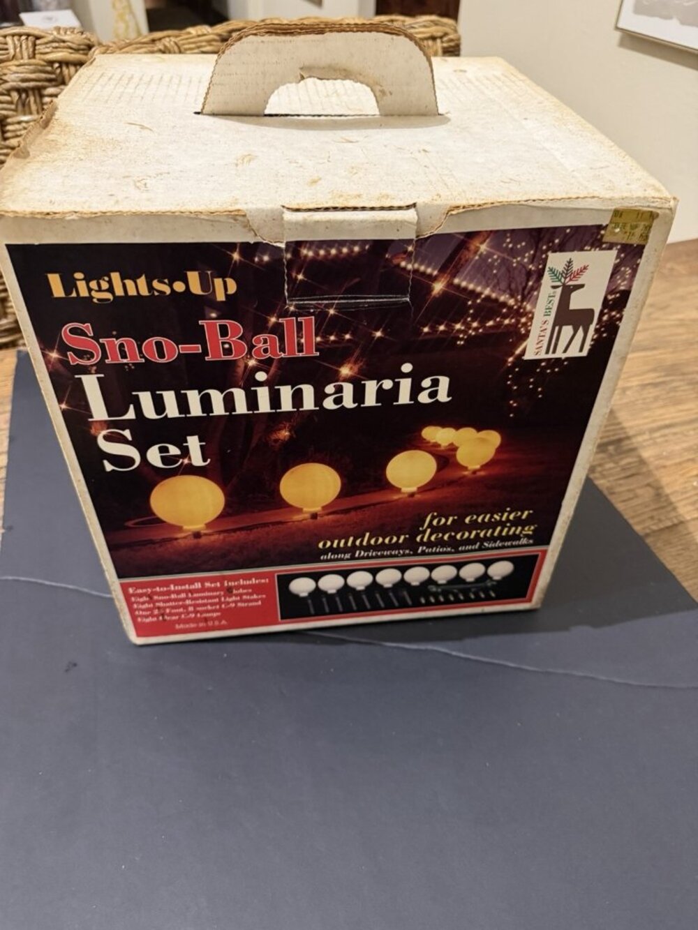 Santa’s Best Snowball Luminaries Set Lights Up Vintage